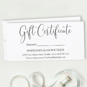Geschenkgutschein für moderne kalligraphische Unte