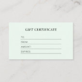 Geschenkgutschein für moderne Mini-Unternehmen Visitenkarte (Rückseite)