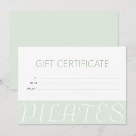 Geschenkgutschein für moderne Minzgrün-Pilates