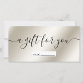 Geschenkgutschein für moderne Perlmetalle (Vorderseite)