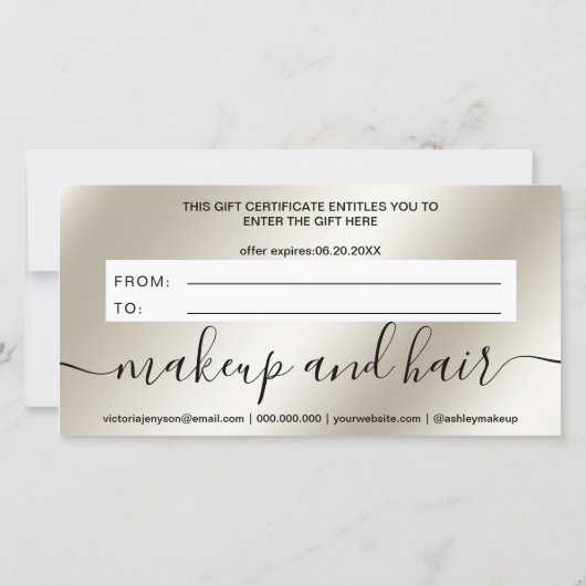 Geschenkgutschein für moderne Perlmetalle (Rückseite)