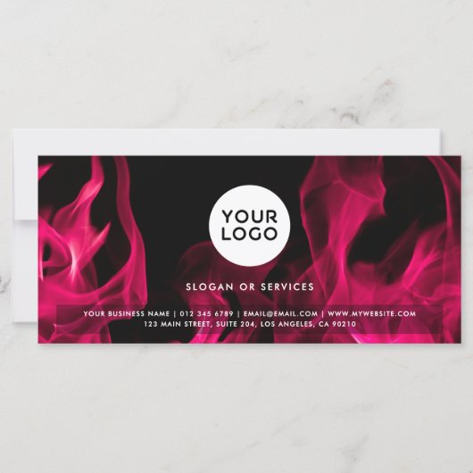 Geschenkgutschein für moderne rosa Flammen (Vorderseite)