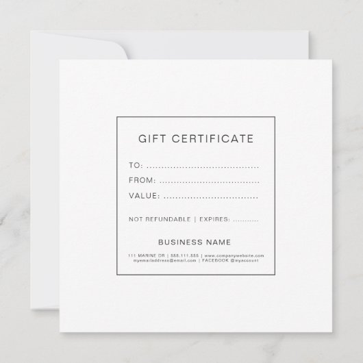 Geschenkgutschein für moderne Rose (Rückseite)