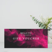 Geschenkgutschein für moderne Schwarz-Rosa-Rauch (Stehend Vorderseite)