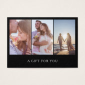 Geschenkgutschein für moderne Schwarze Fotos (Vorderseite)