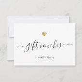 Geschenkgutschein für moderne Script-Gold-Logos (Vorderseite)