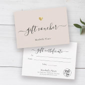 Geschenkgutschein für moderne Script-Gold-Logos