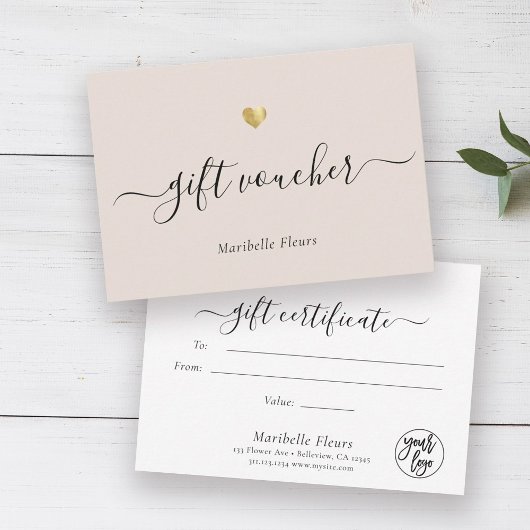 Geschenkgutschein für moderne Script-Gold-Logos