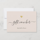 Geschenkgutschein für moderne Script-Gold-Logos (Vorderseite)