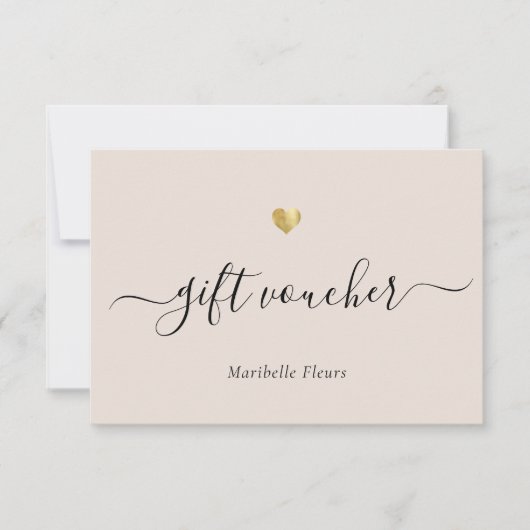Geschenkgutschein für moderne Script-Gold-Logos (Vorderseite)