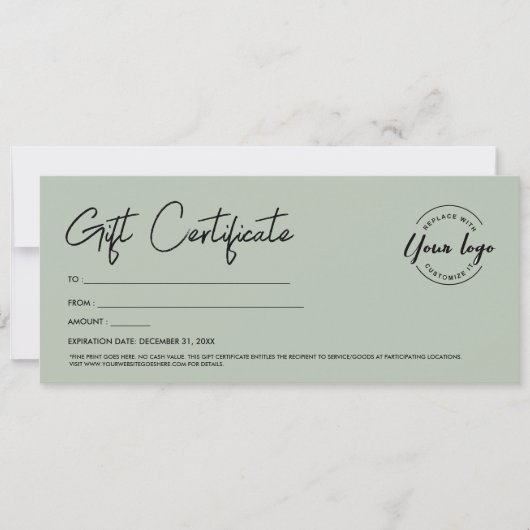 Geschenkgutschein für moderne Skripte mit benutzer Einladung (Vorderseite)