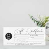 Geschenkgutschein für moderne Skriptfirmen Weiß (Stehend Vorderseite)