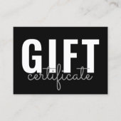 Geschenkgutschein für moderne Skriptlogos Visitenkarte (Vorderseite)