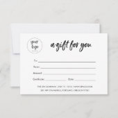 Geschenkgutschein für moderne Unternehmen mit Logo (Vorderseite)