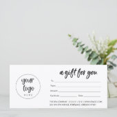 Geschenkgutschein für moderne Unternehmen mit Logo (Stehend Vorderseite)