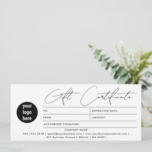 Geschenkgutschein für moderne Unternehmen Schwarz- (Stehend Vorderseite)