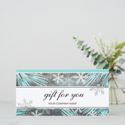 Geschenkgutschein für moderne Winterschnee (Stehend Vorderseite)