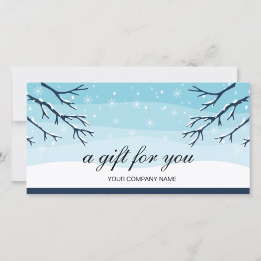 Geschenkgutschein für moderne Winterschnee (Vorderseite)