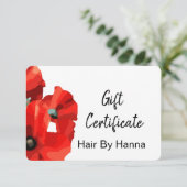 Geschenkgutschein für Mohnblumen (Stehend Vorderseite)