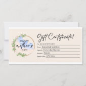 Geschenkgutschein für Mutter am Muttertag (Vorderseite)