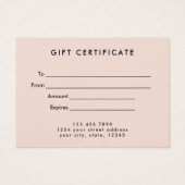 Geschenkgutschein für neutrale Nudeln (Rückseite)