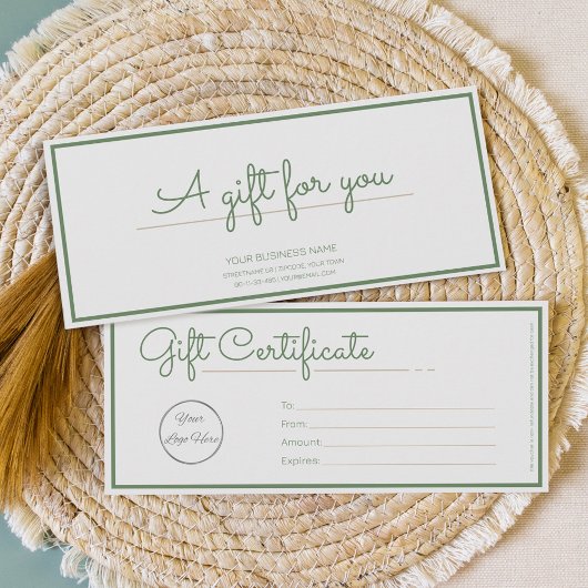 Geschenkgutschein für neutrales Weiß-Logo