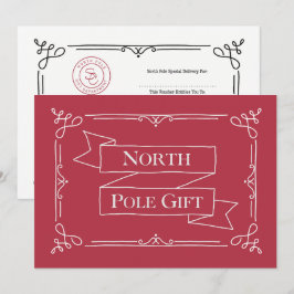 Geschenkgutschein für Nordpol Rot und Weiß Karte