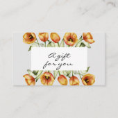 Geschenkgutschein für orangefarbene Tulpen Visitenkarte (Vorderseite)