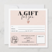 Geschenkgutschein für Pastell Rosa Quadrat (Vorderseite)