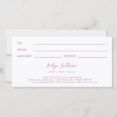 Geschenkgutschein für pastellfarbenen Glitzer (Rückseite)