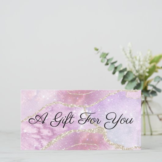 Geschenkgutschein für perlmuttfarbene Imitate (Stehend Vorderseite)