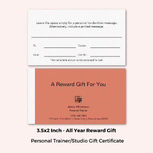 Geschenkgutschein für Personal Fitness Trainer Treuekarte
