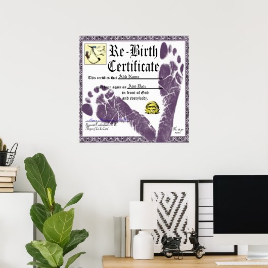 Geschenkgutschein für personalisierte Erwachsene Poster (Heimbüro)