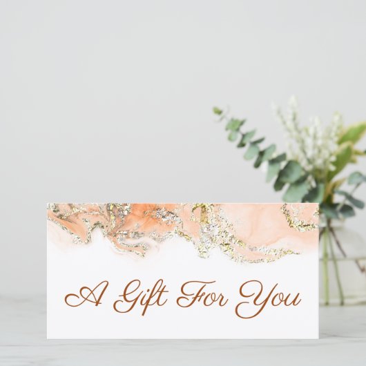 Geschenkgutschein für Pfirsichmarmor (Stehend Vorderseite)