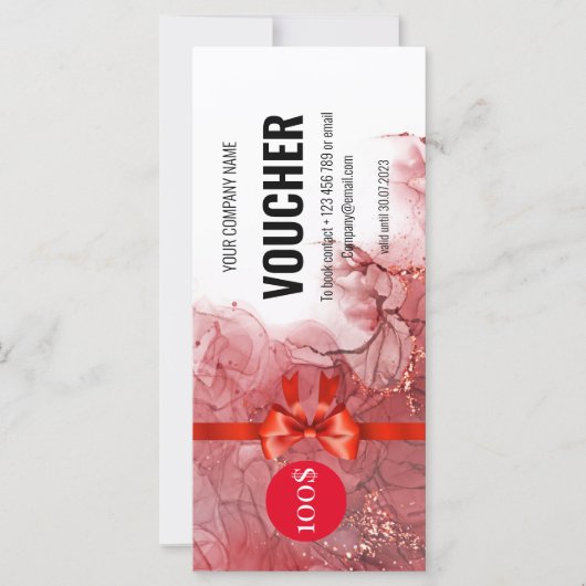 Geschenkgutschein für Red Marble (Vorderseite)