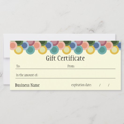 Geschenkgutschein für Retro Circles (Vorderseite)