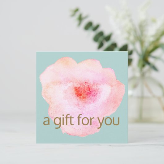 Geschenkgutschein für Rosa Blumenwasser (Stehend Vorderseite)