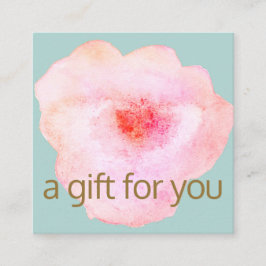 Geschenkgutschein für Rosa Blumenwasser Quadratische Visitenkarte