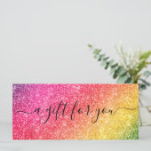 Geschenkgutschein für Rosa Gelben Glitzer (Stehend Vorderseite)