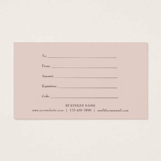 Geschenkgutschein für Rosa Glitzer Garland (Rückseite)