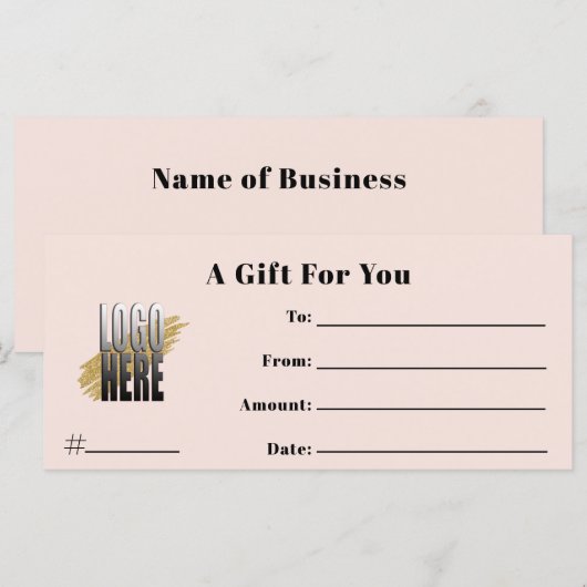 Geschenkgutschein für Rosa-Logo (Vorne/Hinten)
