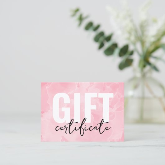 Geschenkgutschein für Rosa Logo Visitenkarte (Stehend Vorderseite)