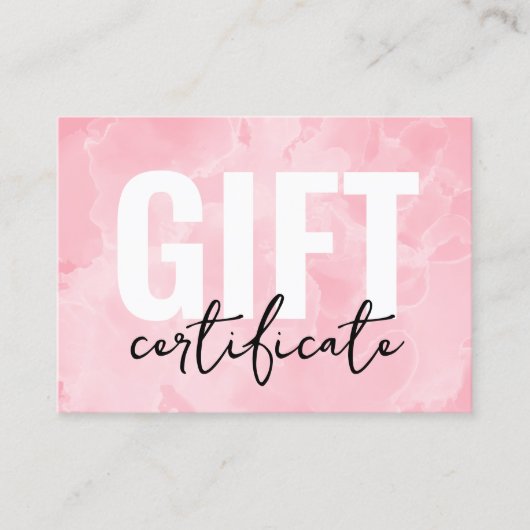 Geschenkgutschein für Rosa Logo Visitenkarte (Vorderseite)