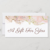 Geschenkgutschein für rosa Marmor (Vorderseite)