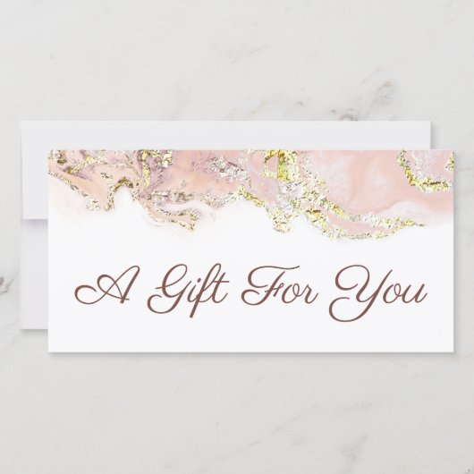Geschenkgutschein für rosa Marmor (Vorderseite)