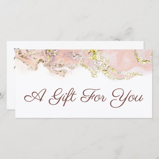 Geschenkgutschein für rosa Marmor (Vorne/Hinten)