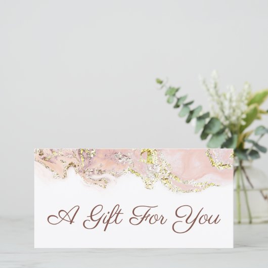 Geschenkgutschein für rosa Marmor (Stehend Vorderseite)