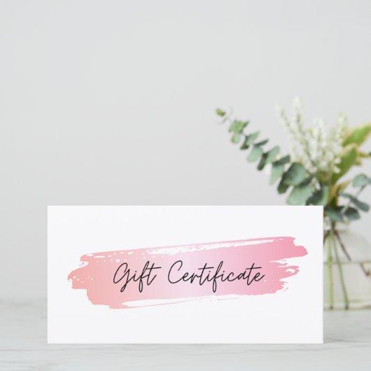 Geschenkgutschein für Rosa Pinselstriche (Stehend Vorderseite)