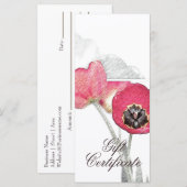 Geschenkgutschein für Rote Mohnblume Gezeichnet Bl (Vorne/Hinten)