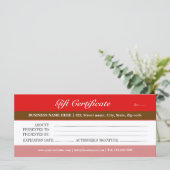 Geschenkgutschein für rote Tones (Stehend Vorderseite)